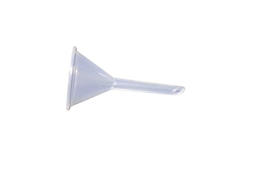 EDUSCOPE 5-Pack Mini Plastic Analytic Funnels - 35mm Diameter, Long Stem (74mm Height) - Small Funnels for Bottle Filling, Lab, Craft, and Liquid Transfer