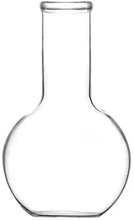 Asian Scientific Borosilicate Glass Long Neck Flat Bottom boiling Flask, Borosilicate Glass with Heavy Wall Flat Bottom Boiling Flask (250 ml)